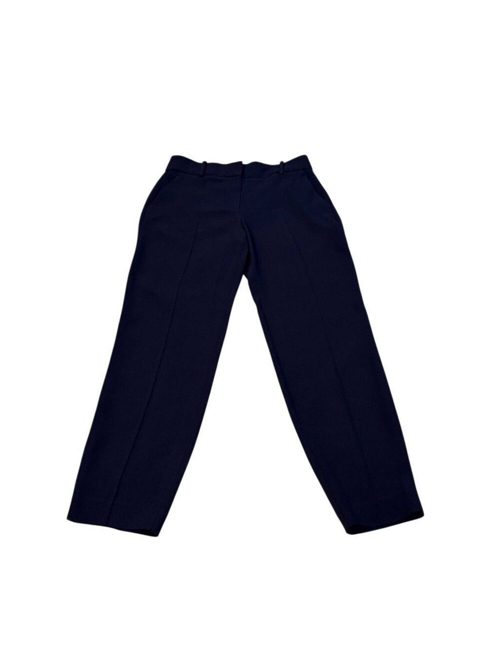 Sezane Womens Tapered Trousers Size 38 Navy Blue Ankle Length Classic